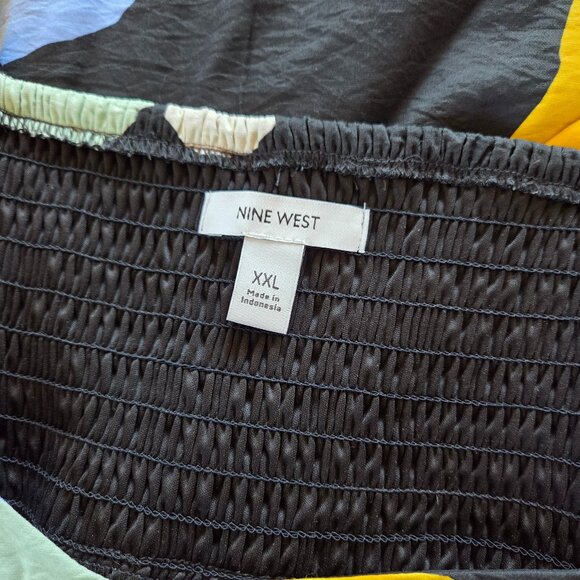 Nine West Multicolor Abstract Baby Doll Maxi Dress XXL - Picture 2 of 7